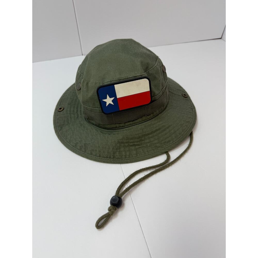 Army Green Boonie Hat Military Style Bucket Cotton Outdoor Eagle Crest One Size